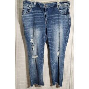 Lane Bryant Jeans Size 24 Straight High Rise Stretch.   New